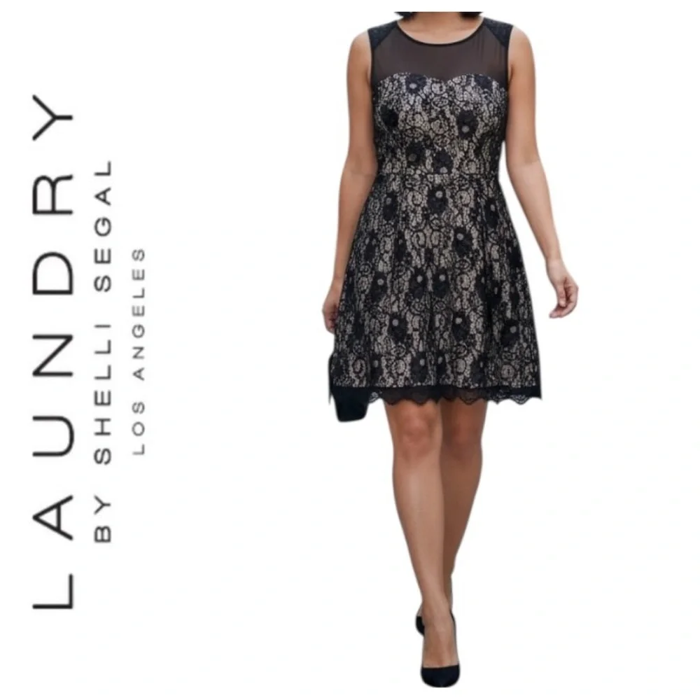black lace fit flare dress MIRANDA * Elegant Black Lace Fit and Flare Gown Black / 10 main image 0
